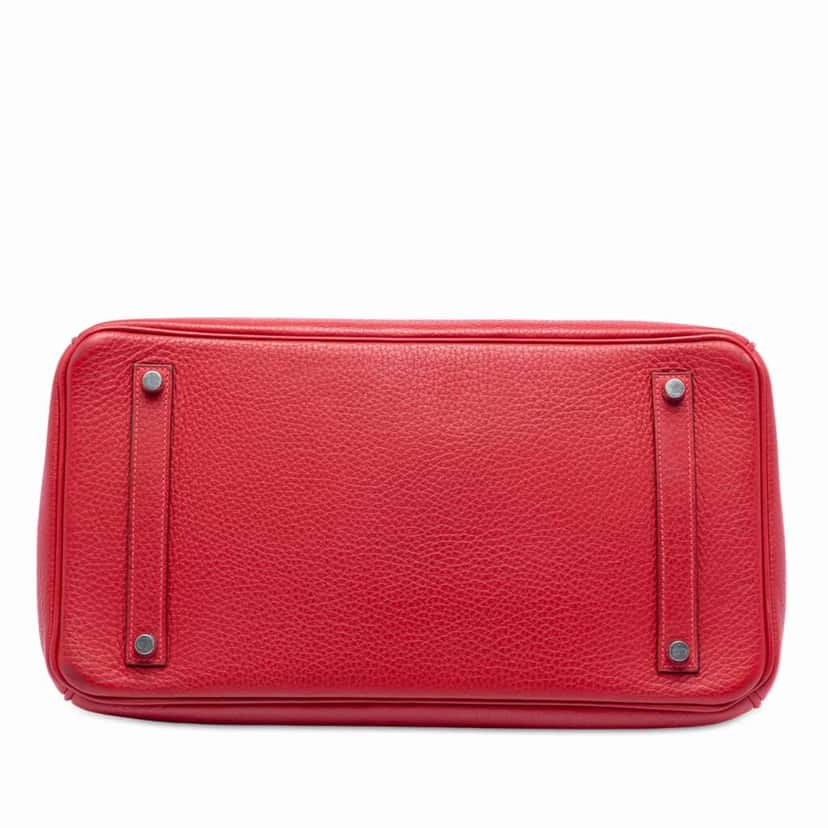 Hermès Clemence Birkin Retourne 35 Red Leather Good condition - Inside View