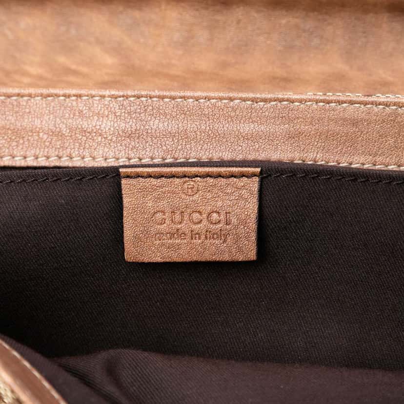 Gucci GG Canvas New Pelham Clutch on Chain Brown Canvas Good condition - Box View