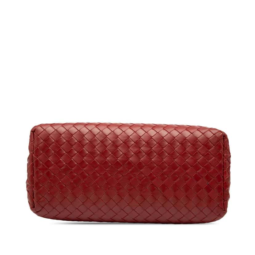 Bottega Veneta Mini Nappa Intrecciato Roma Satchel Red Leather Very good condition - Inside View