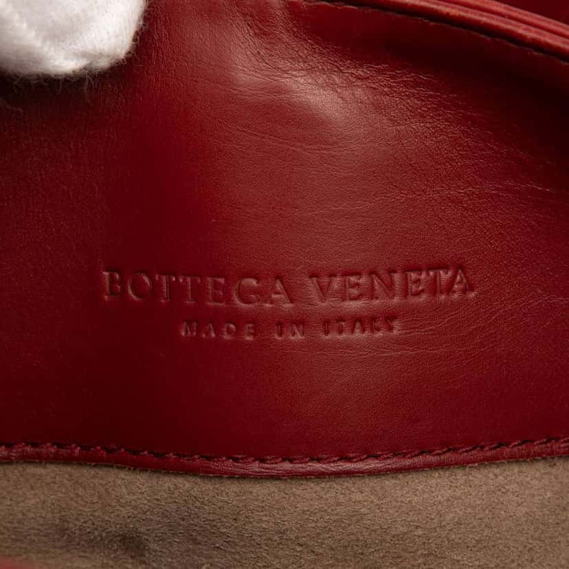 Bottega Veneta Mini Nappa Intrecciato Roma Satchel Red Leather Very good condition - Box View