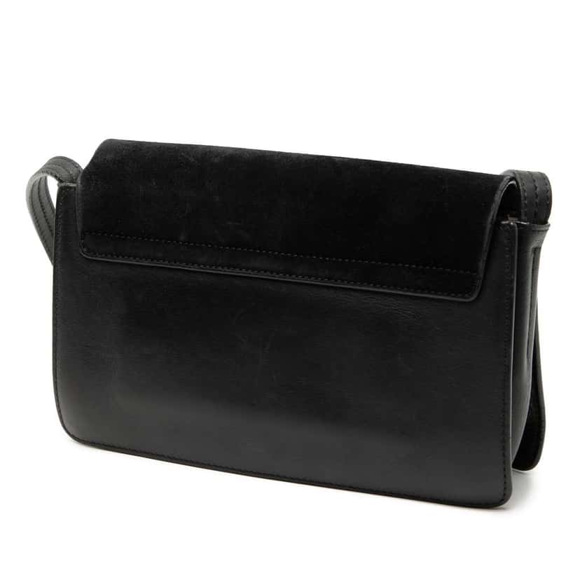 Chloé Small Suede and Calfskin Faye Crossbody Black Leather Good condition - Back View