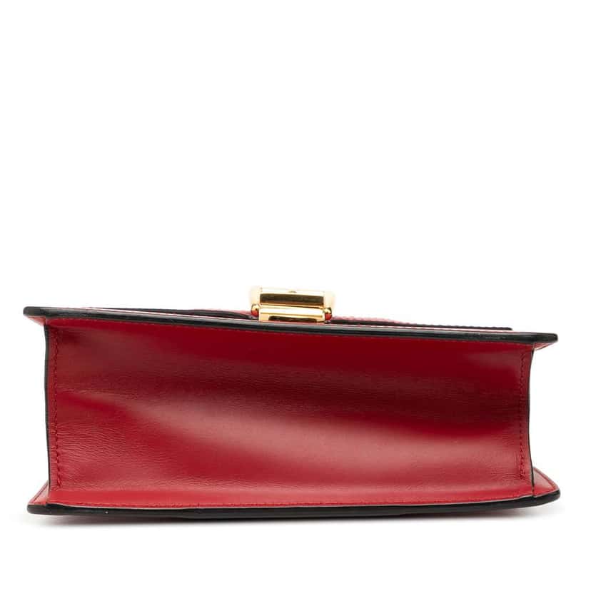 Gucci Mini Calfskin Sylvie Satchel Red Leather Good condition - Inside View