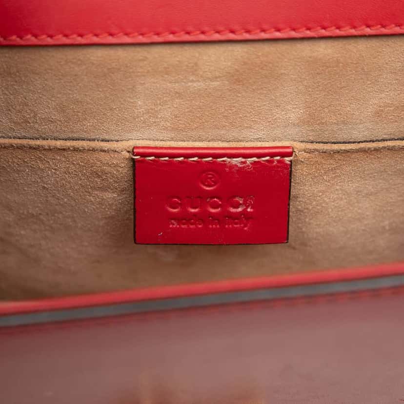 Gucci Mini Calfskin Sylvie Satchel Red Leather Good condition - Box View