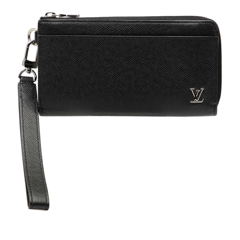 Louis Vuitton Taiga Zippy Dragonne Wallet Black Leather Good condition - Front View