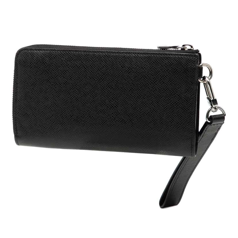 Louis Vuitton Taiga Zippy Dragonne Wallet Black Leather Good condition - Back View