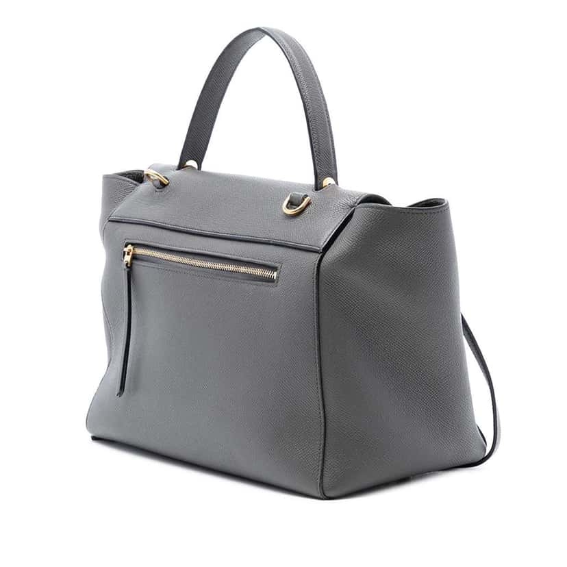 Celine Mini Grained Calfskin Belt Bag Grey Leather Very good condition - Back View