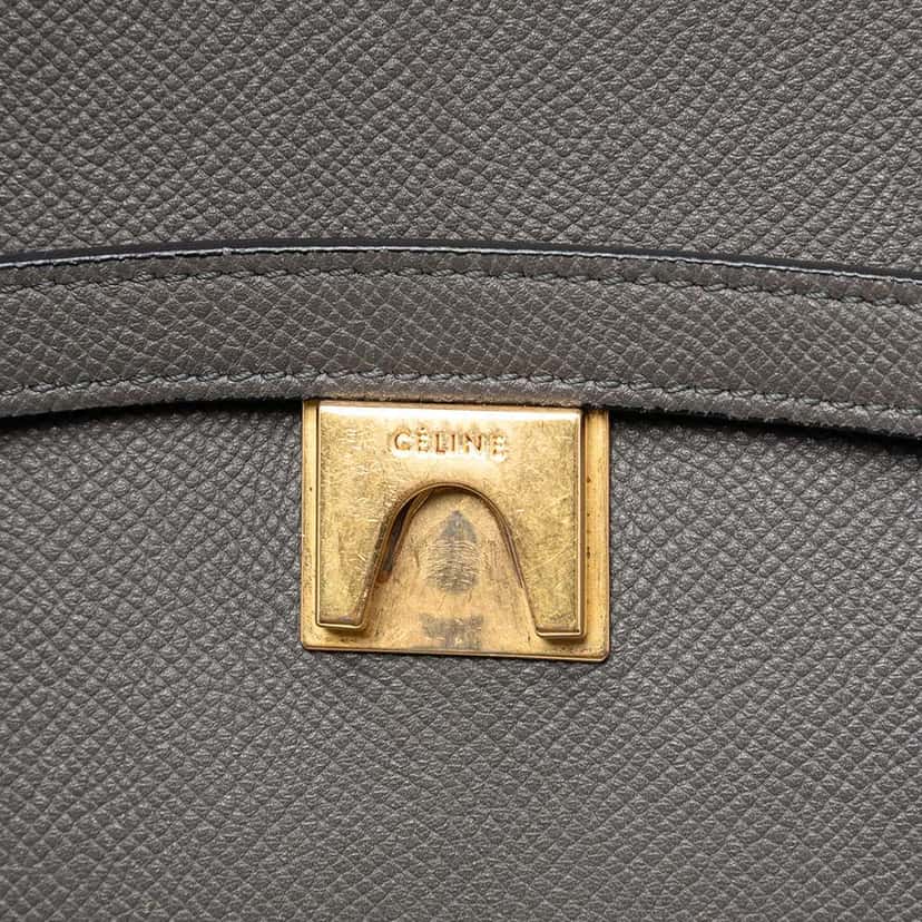 Celine Mini Grained Calfskin Belt Bag Grey Leather Very good condition - Box View