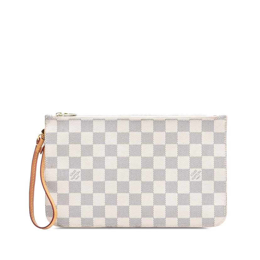 Louis Vuitton Damier Azur Neverfull MM Pouch White Very good condition - Front View