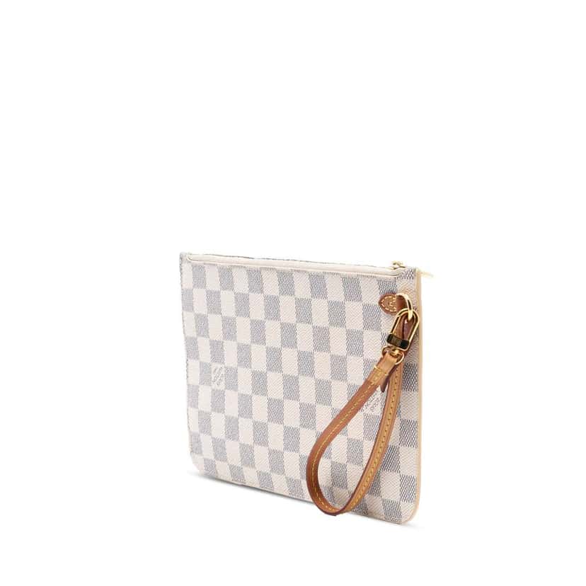 Louis Vuitton Damier Azur Neverfull MM Pouch White Very good condition - Back View