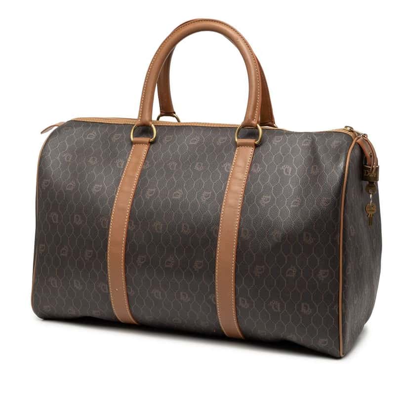 Dior Honeycomb Coated Canvas Travel Bag Black Canvas Good condition - Back View