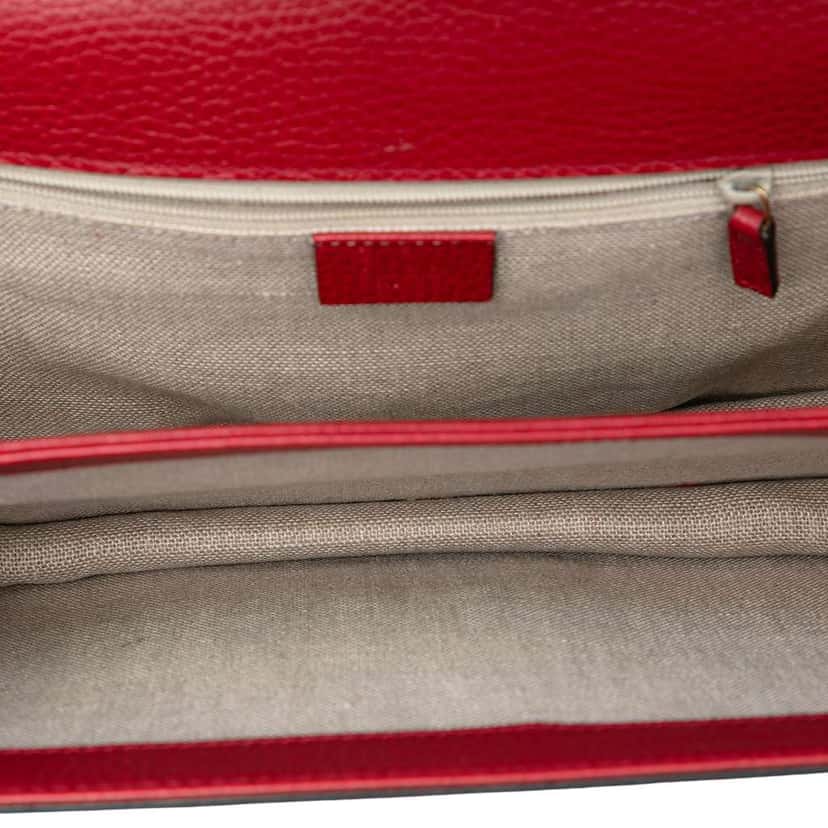 Gucci Medium Dollar Calfskin Interlocking G Crossbody Red Leather Very good condition - Model View
