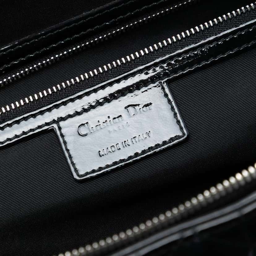 Dior Large Patent Cannage Lady Dior Soft Shopping Tote Black Leather Good condition - Box View