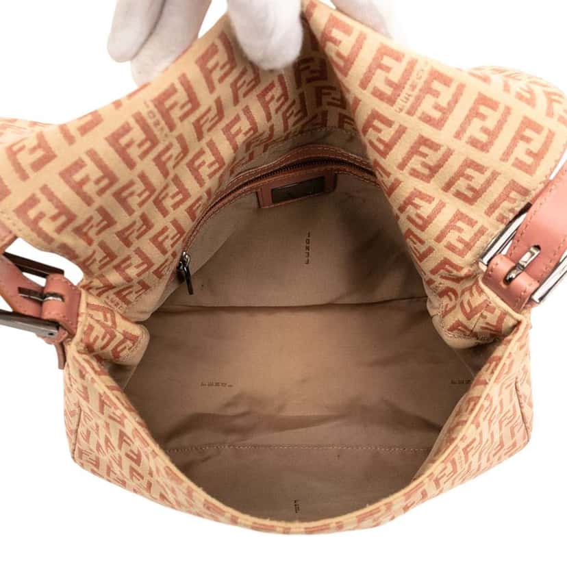Fendi Zucchino Canvas Mamma Forever Brown Canvas Good condition - Model View