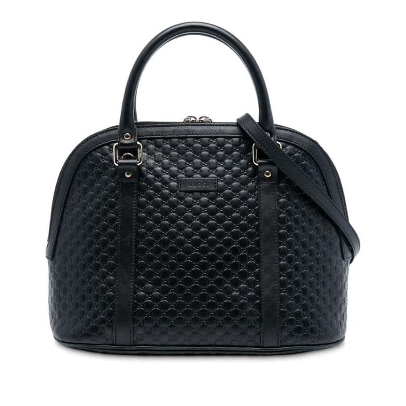 Gucci Medium Microguccissima Dome Satchel Black Leather Good condition - Front View