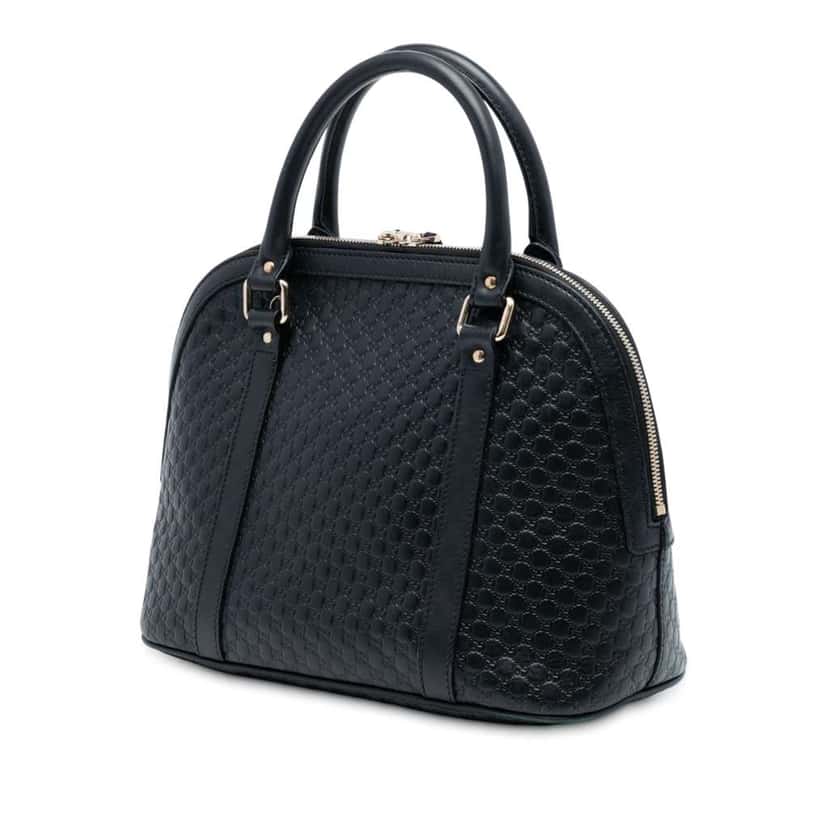 Gucci Medium Microguccissima Dome Satchel Black Leather Good condition - Back View