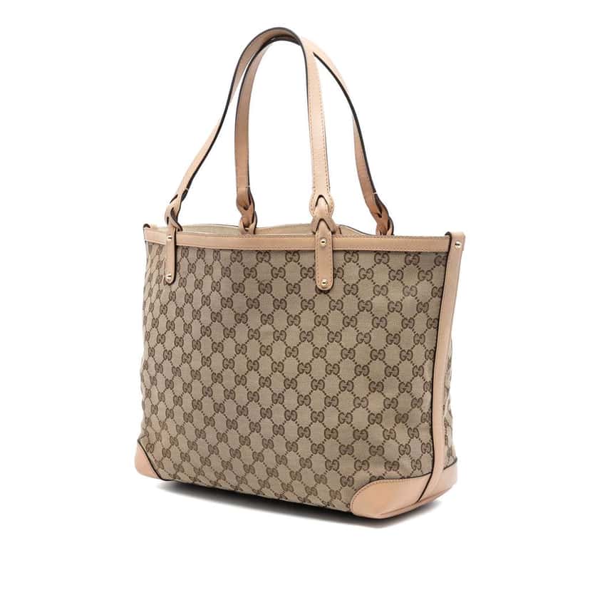 Gucci Medium GG Canvas Craft Tote Brown Canvas Fair condition - Back View