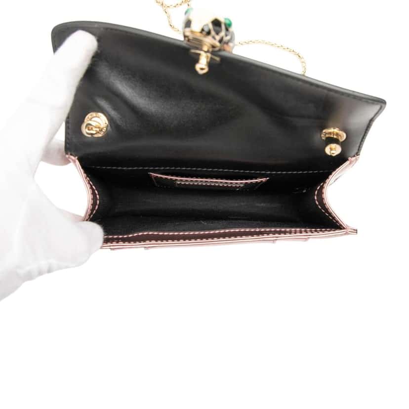 Bvlgari Small Patent Serpenti Forever Crossbody Pink Leather Good condition - Model View