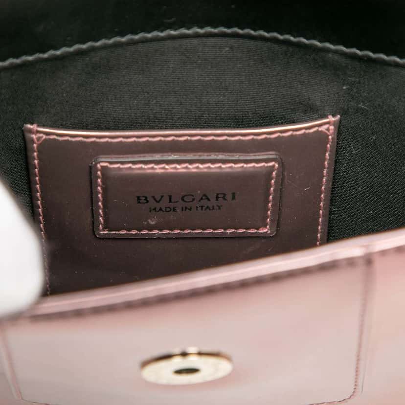 Bvlgari Small Patent Serpenti Forever Crossbody Pink Leather Good condition - Box View