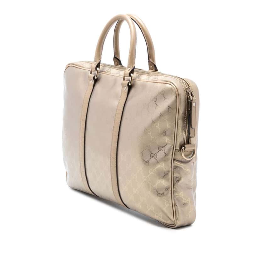 Gucci GG Imprime Business Bag Gold Canvas Good condition - Back View