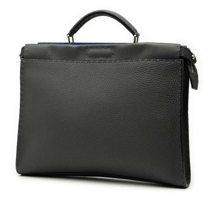 Fendi Large Leather Selleria Peekaboo Iconic Fit Bag Black Leather Very good condition - Back View