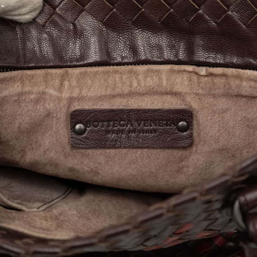 Bottega Veneta Bicolor Nappa Intrecciato Bucket Bag Brown Leather Very good condition - Box View