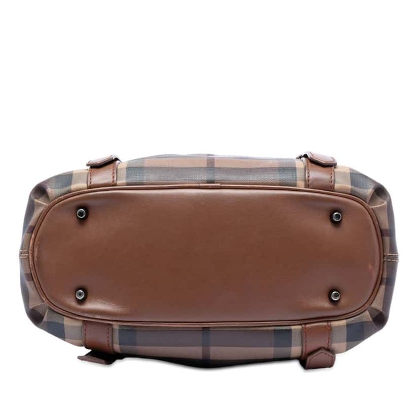 Burberry Smoke Check Coated Canvas Northfield Satchel Brown Canvas Very good condition - Inside View