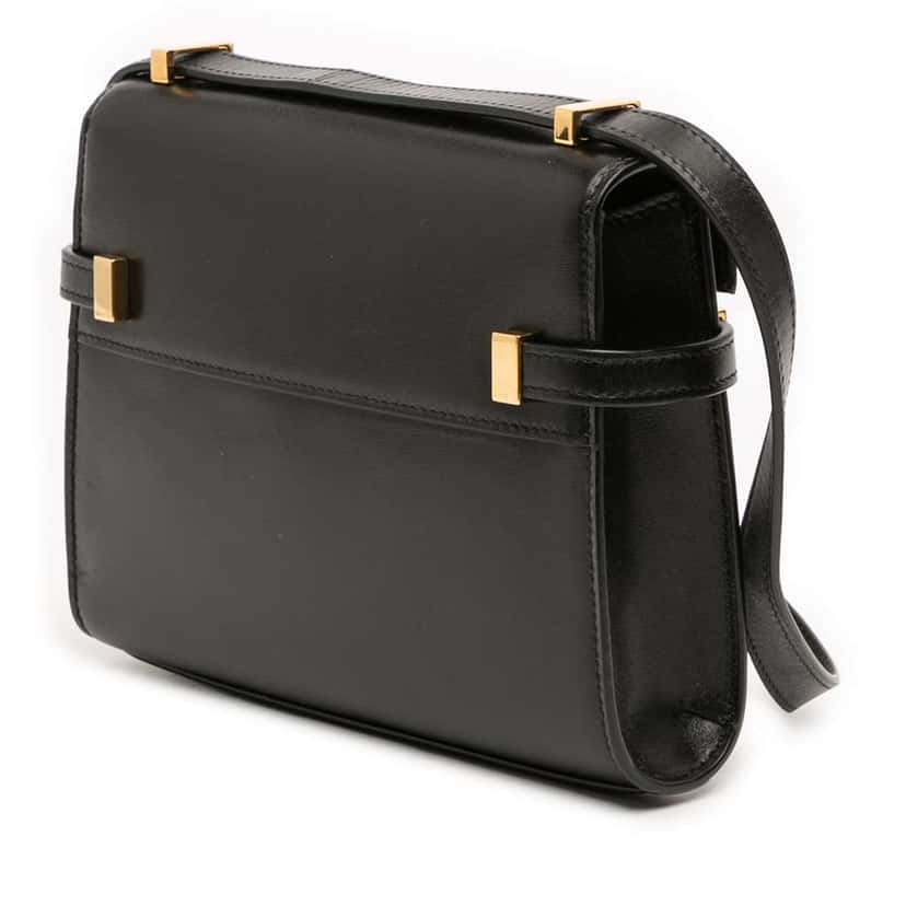 Saint Laurent Mini Box Calfskin Manhattan Shoulder Bag Black Leather Very good condition - Back View