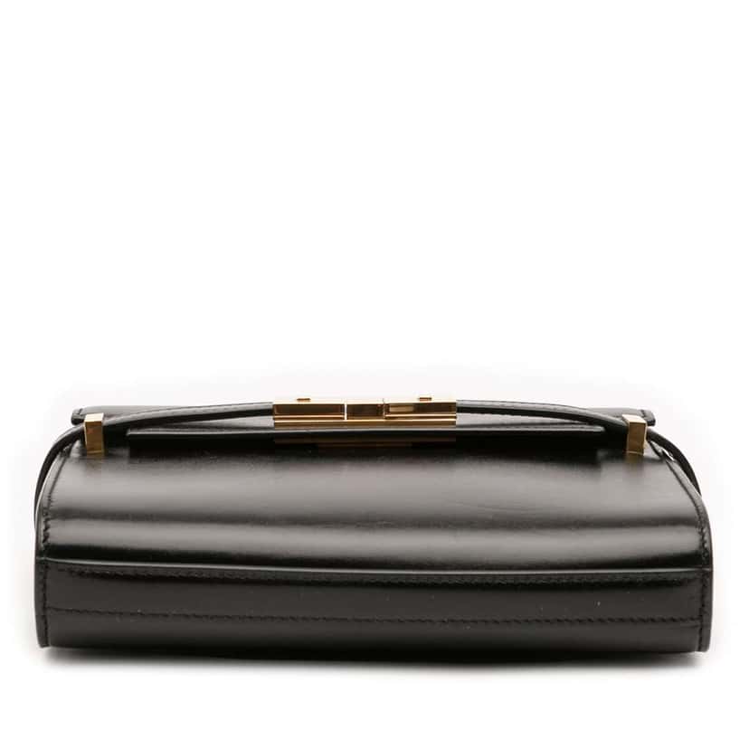 Saint Laurent Mini Box Calfskin Manhattan Shoulder Bag Black Leather Very good condition - Inside View
