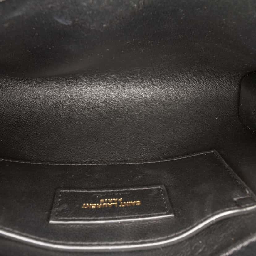 Saint Laurent Mini Box Calfskin Manhattan Shoulder Bag Black Leather Very good condition - Model View