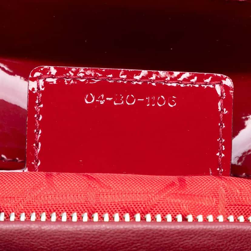 Dior Medium Patent Cannage Lady Dior Red Leather Good condition - Box View