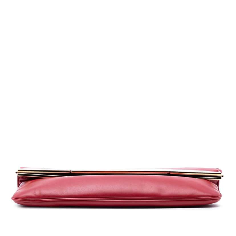 Saint Laurent Smooth Calfskin Courtney Flap Clutch Red Leather Good condition - Inside View
