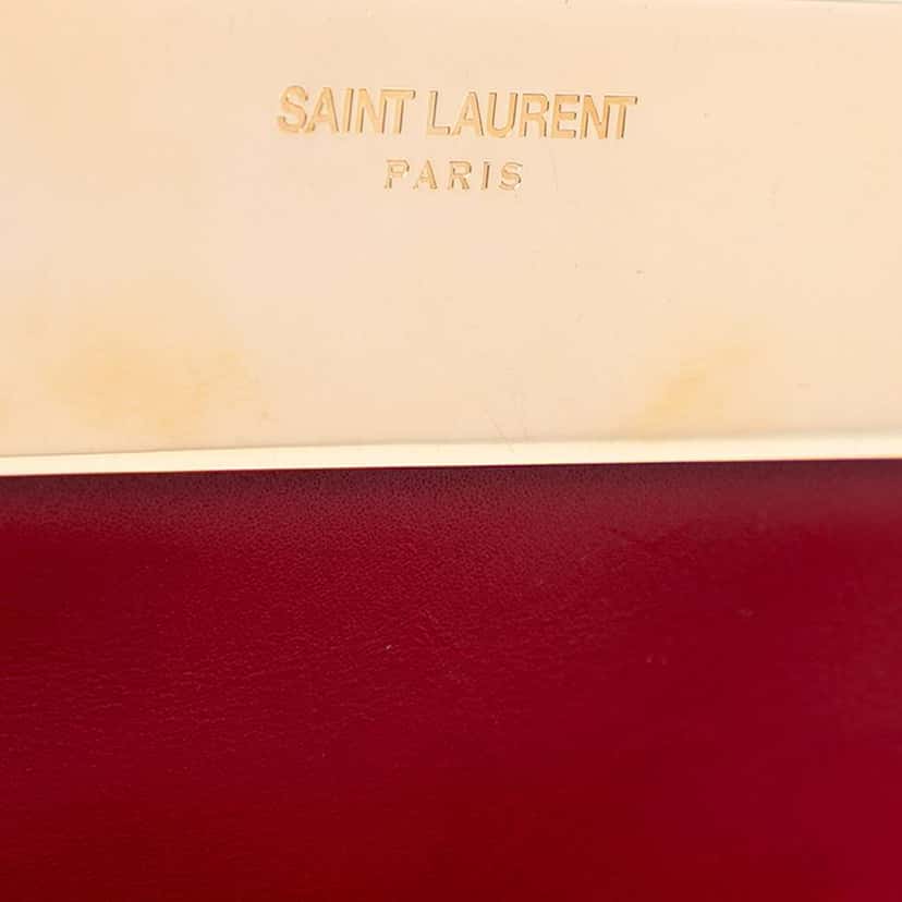 Saint Laurent Smooth Calfskin Courtney Flap Clutch Red Leather Good condition - Box View