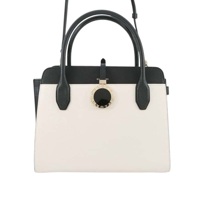 Bvlgari Leather Alba Satchel White Leather Good condition - Front View