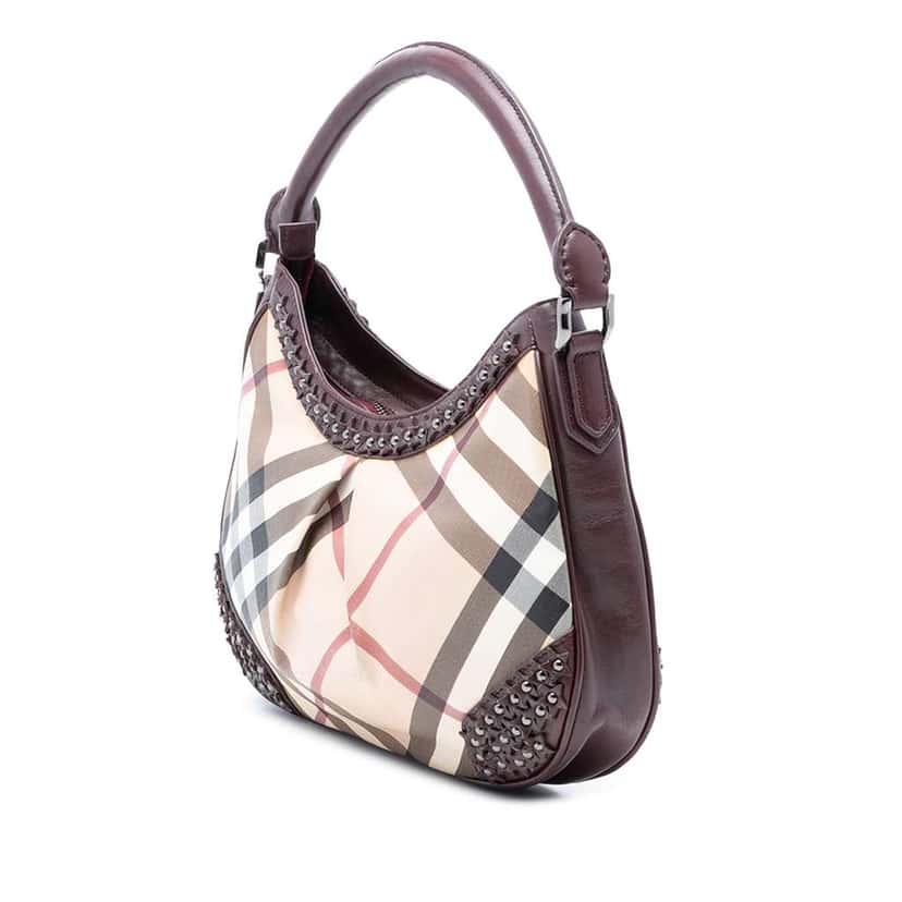 Burberry Supernova Check Coated Canvas Star Studded Hernville Hobo Brown Canvas Very good condition - Back View