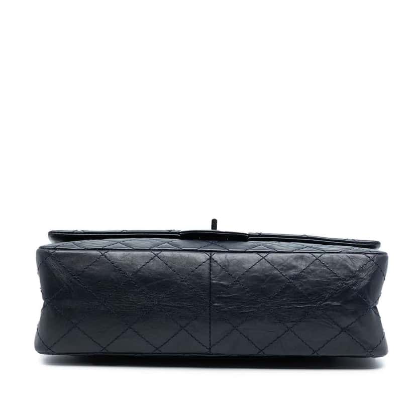Chanel Quilted Aged Calfskin Reissue 2.55 Double Flap 226 Blue Leather Good condition - Inside View