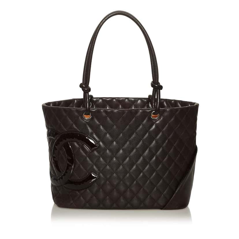 Chanel Cambon Ligne Tote Brown Leather Good condition - Front View