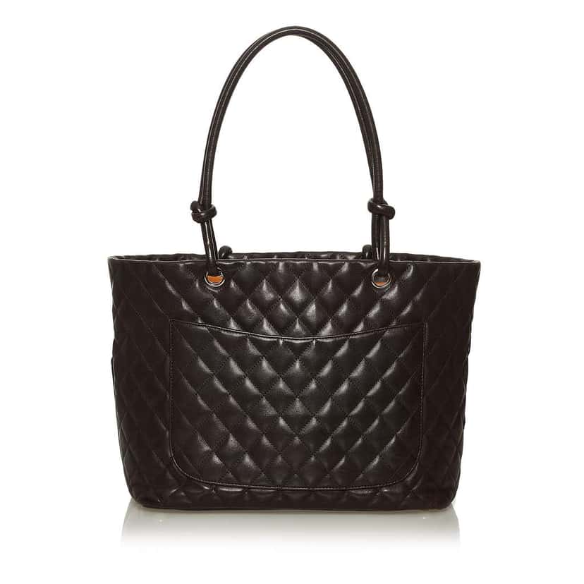 Chanel Cambon Ligne Tote Brown Leather Good condition - Inside View