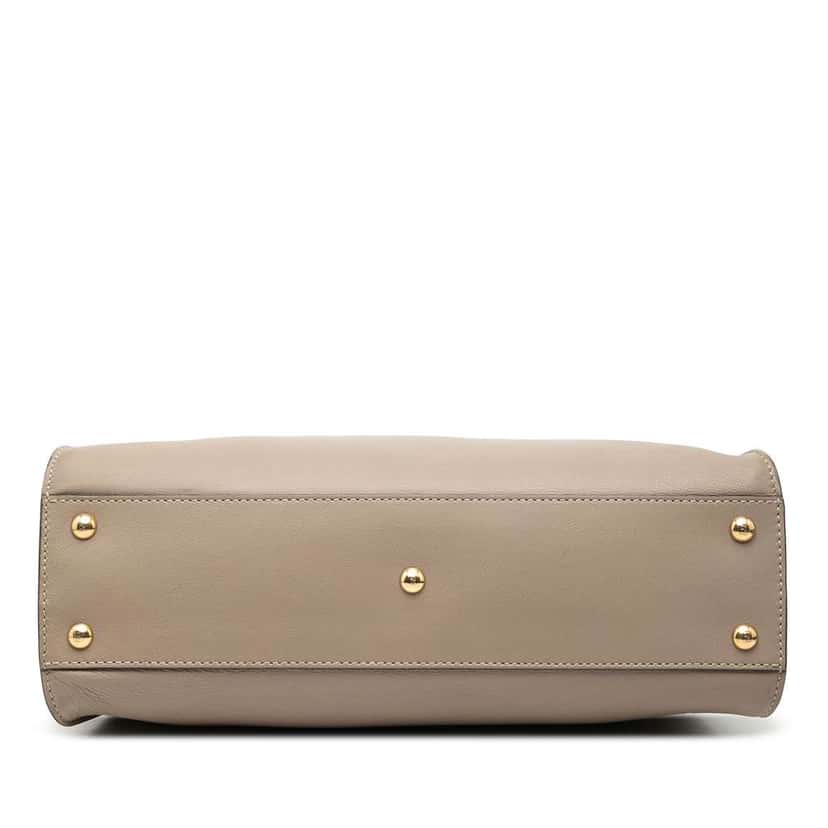 Fendi Medium Leather Selleria Peekaboo Iconic Satchel Brown Leather Good condition - Inside View