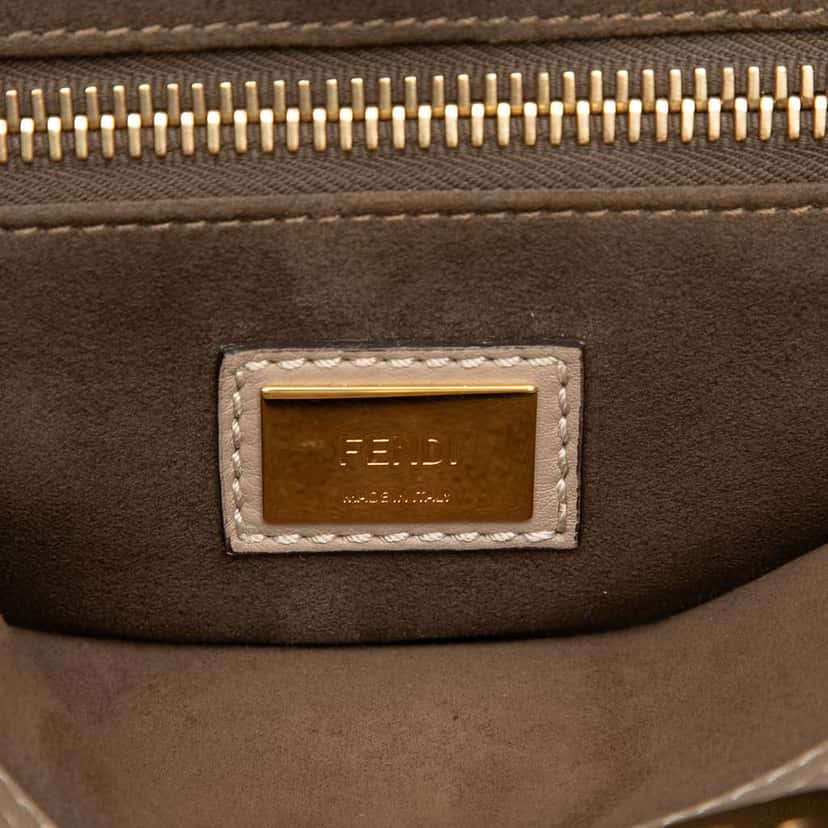 Fendi Medium Leather Selleria Peekaboo Iconic Satchel Brown Leather Good condition - Box View