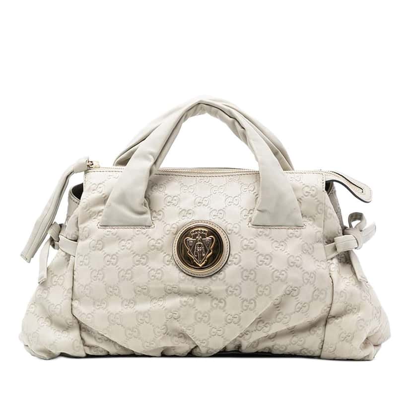 Gucci Guccissima Hysteria Handbag White Leather Very good condition - Front View