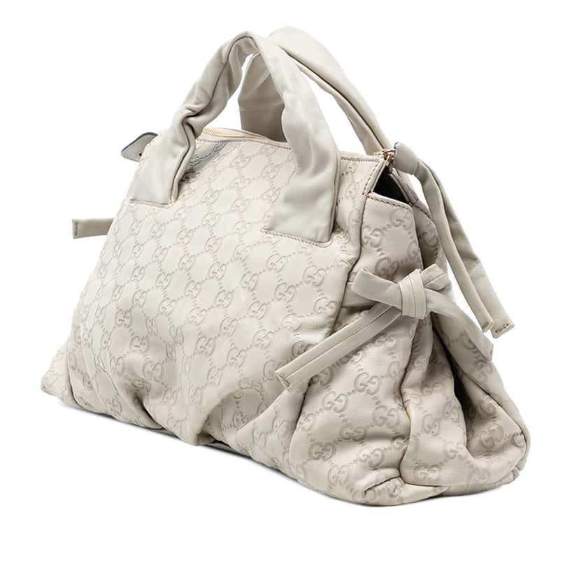 Gucci Guccissima Hysteria Handbag White Leather Very good condition - Back View