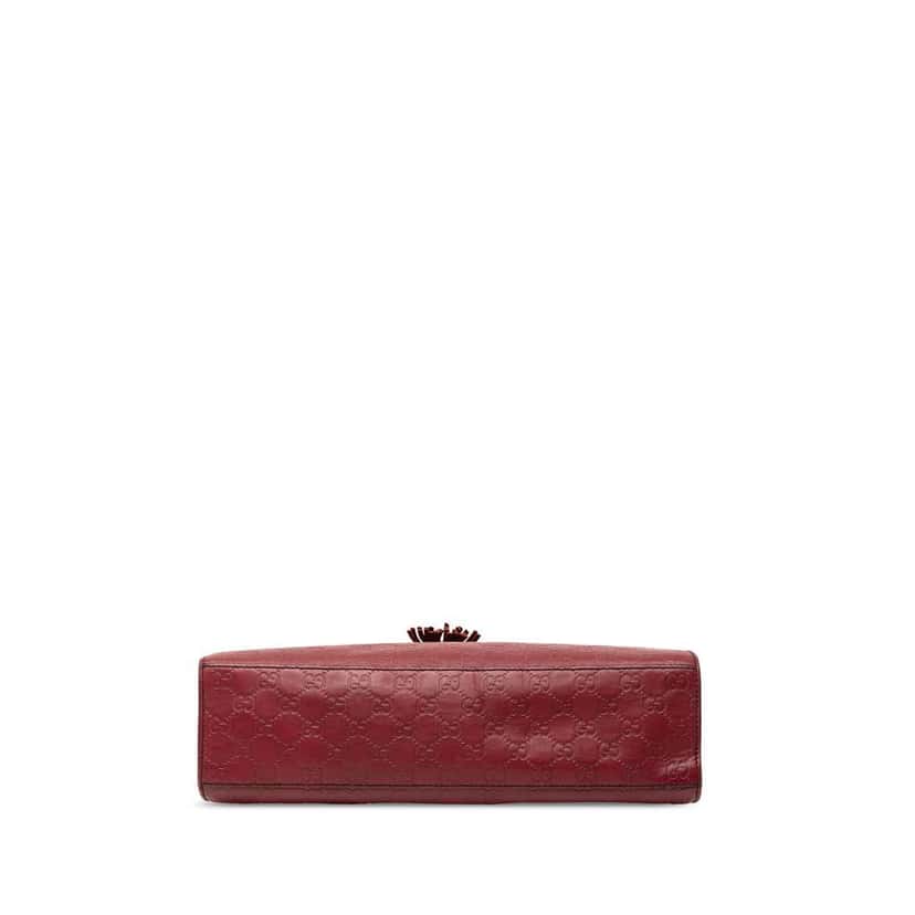 Gucci Large Guccissima Emily Shoulder Bag Red Leather Very good condition - Inside View