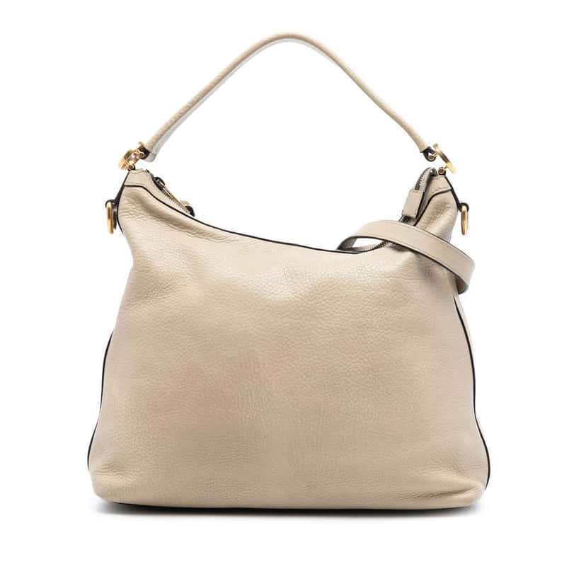 Gucci Small Grained Calfskin Miss GG Hobo Brown Leather Very good condition - Front View
