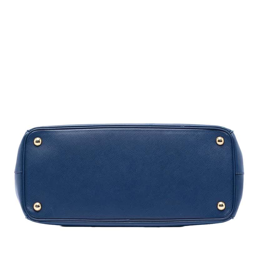 Prada Medium Saffiano Lux Galleria Double Zip Satchel Blue Leather Very good condition - Inside View