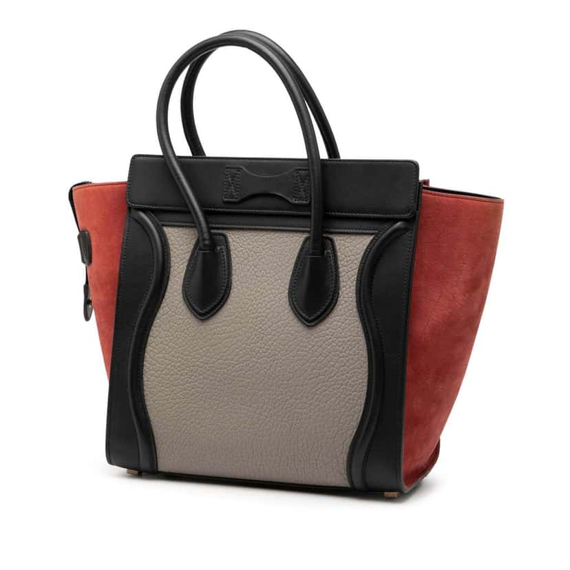 Celine Micro Tricolor Leather Luggage Tote Brown Leather Very good condition - Back View