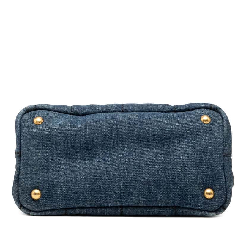Prada Small Denim Canapa Logo Satchel Blue Denim Good condition - Inside View