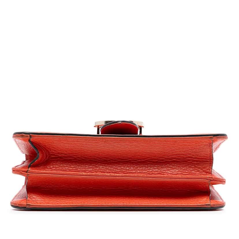Gucci Small Dollar Calfskin Interlocking G Crossbody Orange Leather Very good condition - Inside View