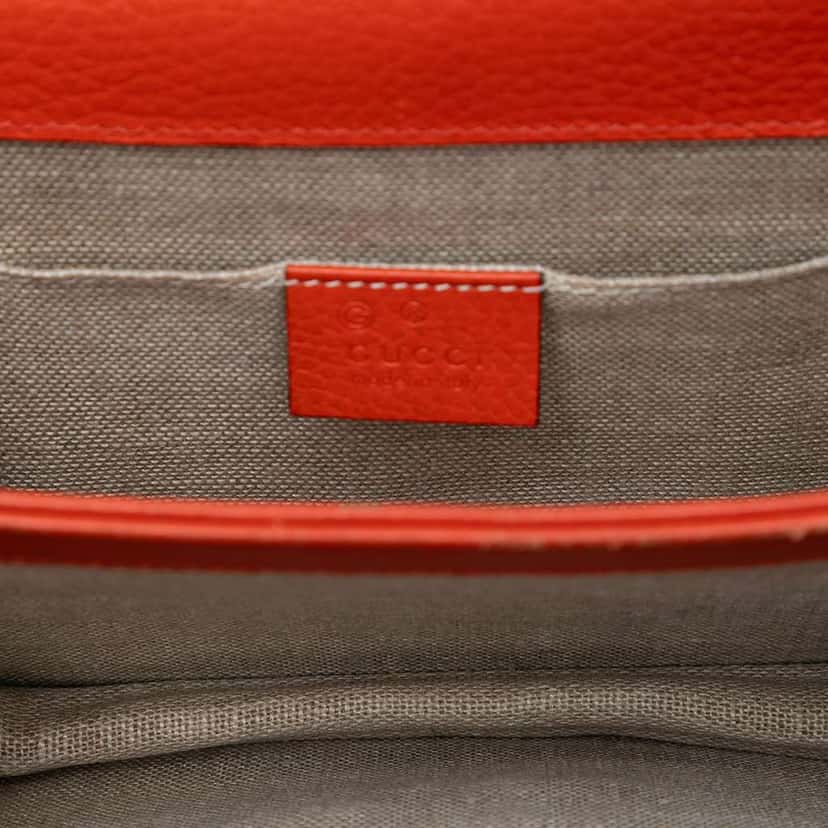 Gucci Small Dollar Calfskin Interlocking G Crossbody Orange Leather Very good condition - Model View