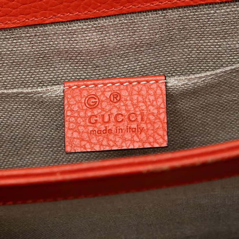 Gucci Small Dollar Calfskin Interlocking G Crossbody Orange Leather Very good condition - Box View