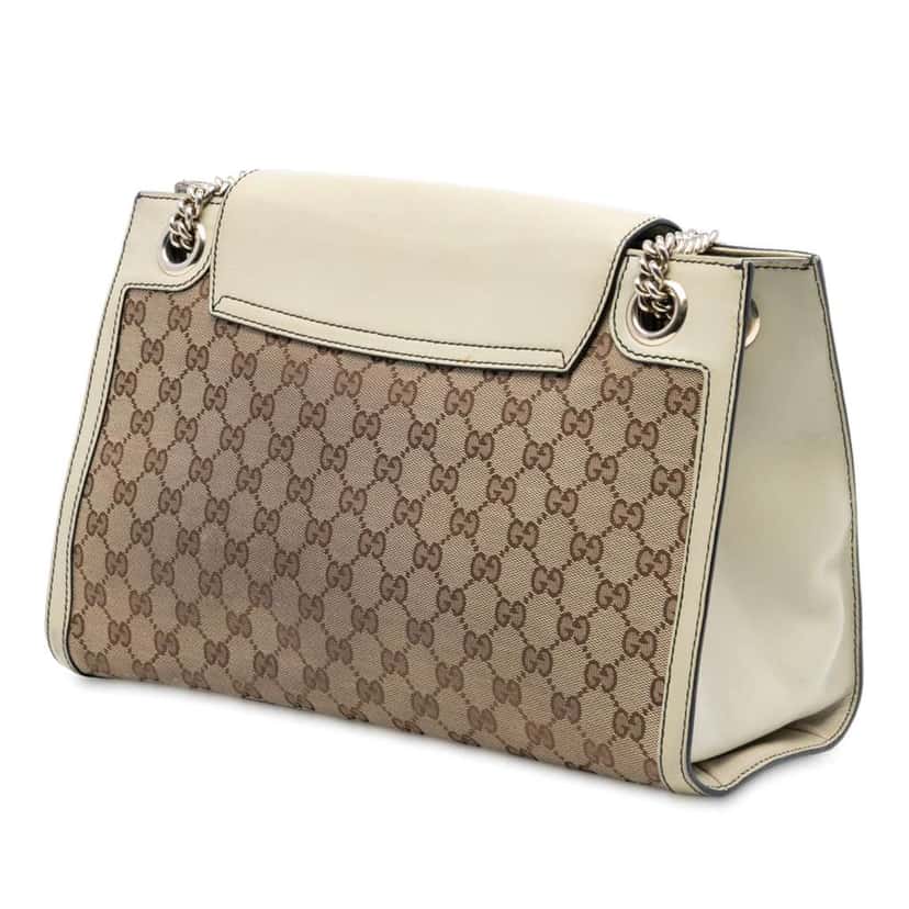 Gucci Large GG Canvas Emily Shoulder Bag Brown Canvas Very good condition - Back View